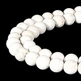 BRCbeads Howlite Natural Gemstone Loose Beads 8mm Matte Round Crystal Energy Stone Healing Power for Jewelry Making