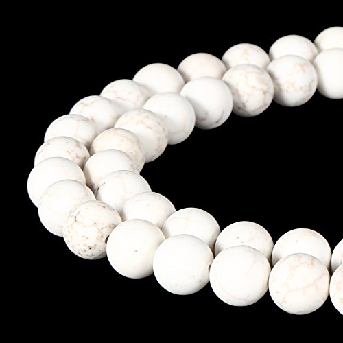 BRCbeads Howlite Natural Gemstone Loose Beads 8mm Matte Round Crystal Energy Stone Healing Power for Jewelry Making