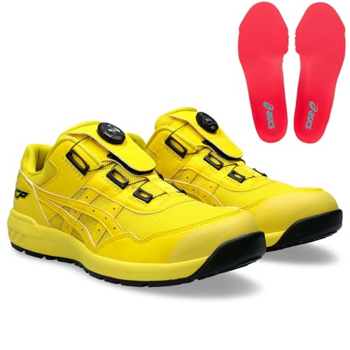アシックス asics 安全靴 作業靴 CP209 BOA 750:Vイエロー×Vイエロー 22.5cm + 取替用 インソール 中敷き 【1273A008】(600:レッド)4S セット品