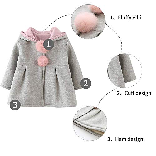 Cokate SET103 Infant Baby Girl Fall Winter Hooded Coat Sweet Rabbit Jackets Outerwear  thumb #1