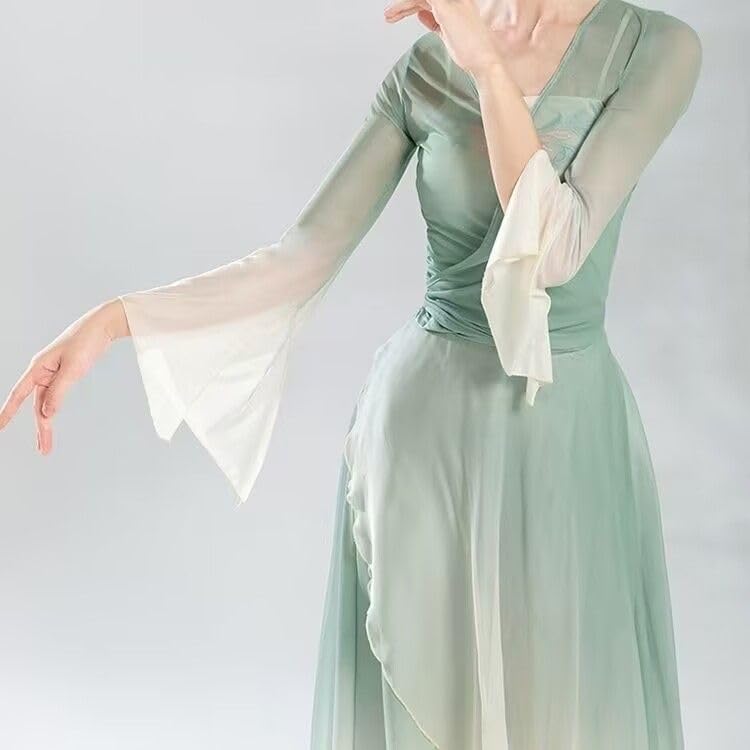 Classical Dancer Performance Costumes Elegant Practice Clothes Body Rhyme Outer Gauze Chinese Style Folk Dance