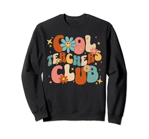 Cool Teachers Club Groovy Retro Divertido Regreso a la Escuela 2023 Sudadera