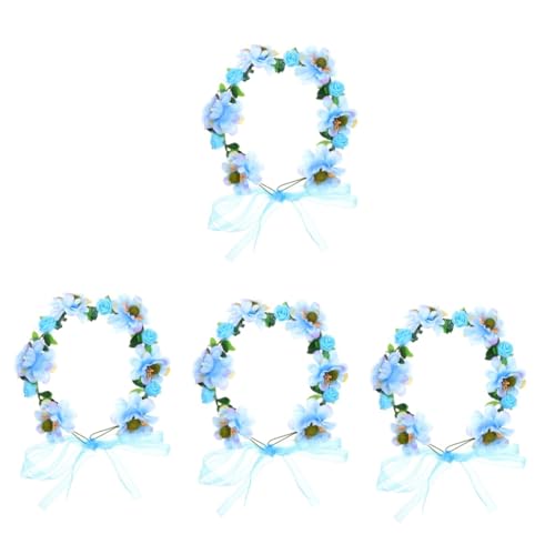 Beaupretty Corone Di Fiori Azzurre Coroncina Azzurra 4 Pezzi Di Fiori Nuziali Per Le Vacanze Della Boemia