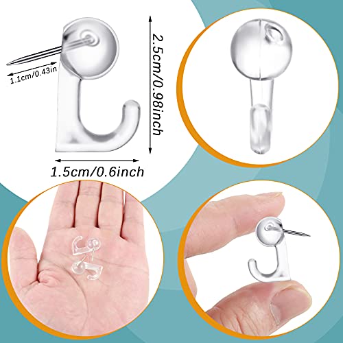 Ganchos de pino de pressão, cabeças de plástico, pinos, pinos transparentes de parede para quadro de