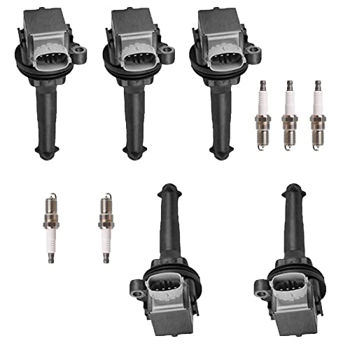 MCK 5 pcs Ignition Coil Pack and Premium Copper Spark Plugs Compatible With Volvo C30 C70 S40 S60 V50 V70 XC70 2004 2005 2006 2007 2008 2009 2010 2011 2012 2013 2014 2015 2016 L5 2.4L 2.5L