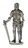 zinnfiguren bemalt Made in Germany Schnabel-Schmuck Ritter Schwert und Rüstung 4 cm teil, gold bemalt