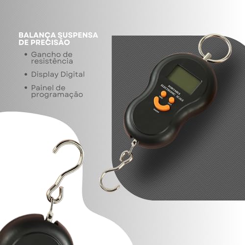 Balança Suspensa Digital de Gancho 50kg de Mão para Pesca e Caça - Precisão e Durabilidade Garantida