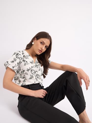 Image of SheWill Women's Embroidered Cotton Blend Ethnic & Western Top