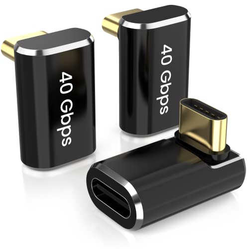 Cellularize USB C 90 Degree Adapter Right Angle (3 Pack) 40Gbps 140W Type C Up Down Male to Female Extender 8K@60Hz Video Thunderbolt 4/3 Data for Steam Deck Switch Notebook Tablet and Mobile Phone