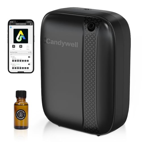 Candywell Waterless Essential Oil Diffuser for Home & Office, Cold Air Diffuser for Large Home, 3000 Sq Ft Coverage, Wall-Mounted, Smart APP Control, Pet & Kid Friendly, 13.5 Fl Oz Large Capacity