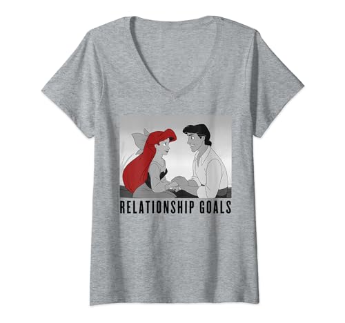 T-shirt Disney La Petite Sirène col V femme mode Saint-Valentin coupe ajustée