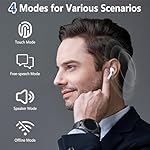 Language Translator Earbuds Real-Time, Two-Way Translator Earbuds Support 144 Languages & 8 Offline Translation, Instant Translation Device with Charging Base for Travel Business Meetings (White) - Image 2