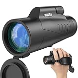 🔭[Monocular 12x50 HD, ocular más grande] Este monocular Yiruhe acerca el objeto 12 veces más. Equipado con un ocular más grande de 23 mm de diámetro y una lente objetiva de 50 mm de diámetro le da una visión más grande y más brillante. El largo alivio ocular con el ocular giratorio logra una mejor experiencia de usuario. Perfecto para viajar y hacer senderismo.