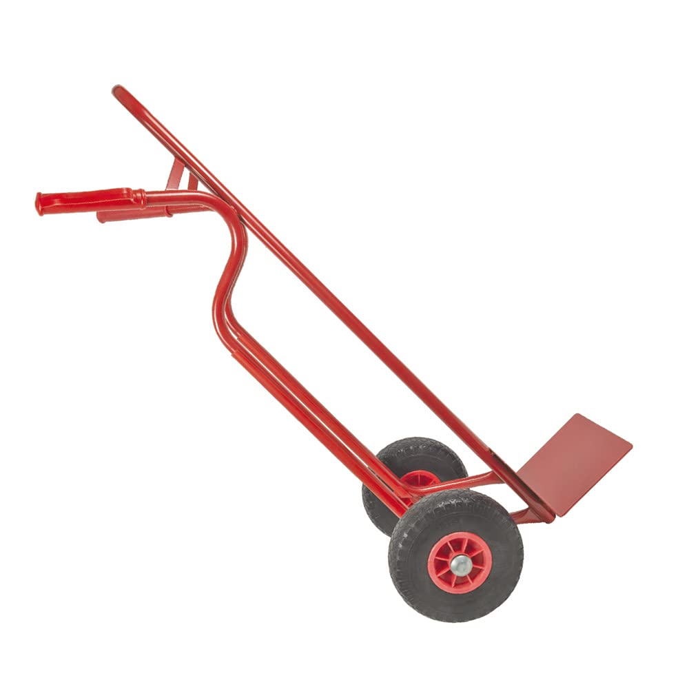 TRESTLES S04 Rot Sackkarre | Stahlgestänge | pannensicheres PU Rad | 250 kg Tragkraft | Treppenrutschkufen | Made in EU