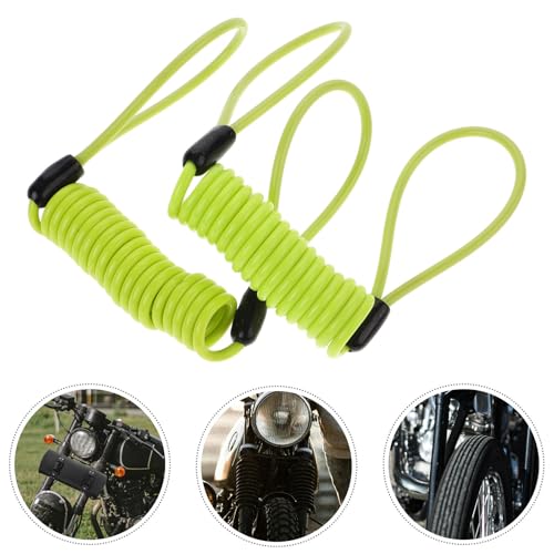 2 Pzas Candado Seguridad Bicicleta PVC Amarillo 1.2m miniatura 4