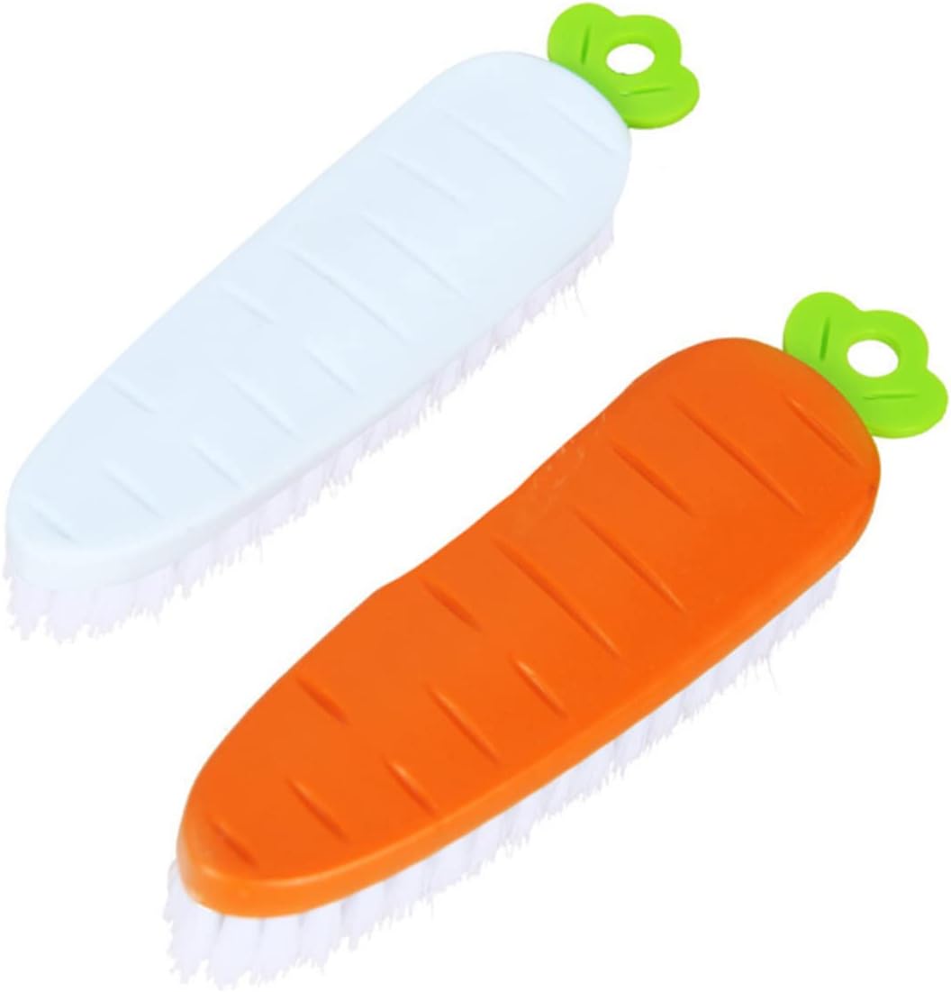 2 Pcs Carrot Shape Soft Bristle Dust Cleaning Brush Plastic