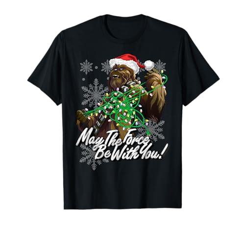 Star Wars Christmas Chewbacca Tangled Lights T-Shirt