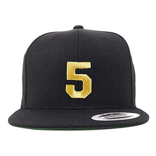 Gorra snapback plana número 5 con hilo dorado miniatura 1