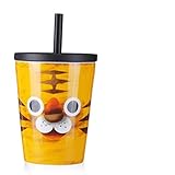 Tamaño: 11,3 cm * 14,7 cm BOOMZZ Cerámica De Alta Capacidad Vaso De Agua Inicio con Tapa Taza De Dibujos Animados 680 ML Tigre