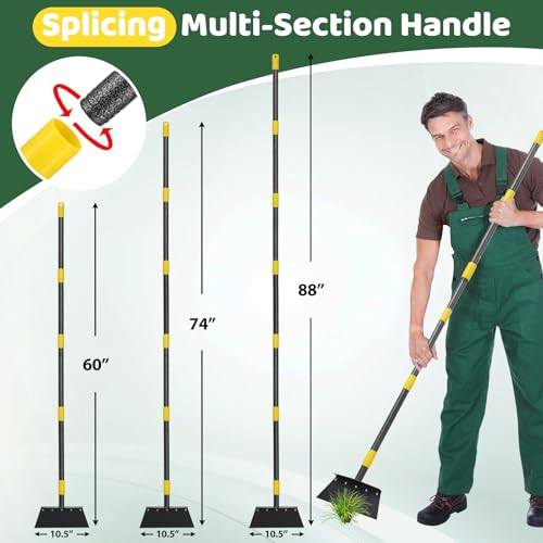 Ice Scraper, Snow Shovel, 2 Spades, 60\" Detachable Garden Flat Shovel Scraper, Multifunctional Garden Cleaning Shovels,Heavy Duty Floor Scrapers for Weeding, Edging, Driveway Snow Ice Removal