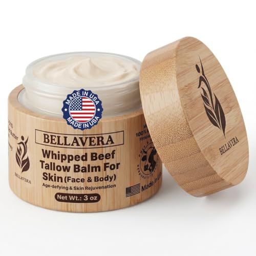 FeeMeFee Beef Tallow for Skin 2oz | Tallow And Manuka Honey Balm | Unscented Tallow Face Moisturizer | Beef Tallow for Face | Organic Grass Fed Beef Tallow Balm | Whipped Beef Tallow Lotion Face Cream
