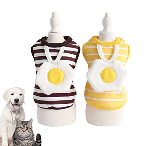 Disfraz Polo para Perro o Gato Pequeño Amarillo a Rayas miniatura 2