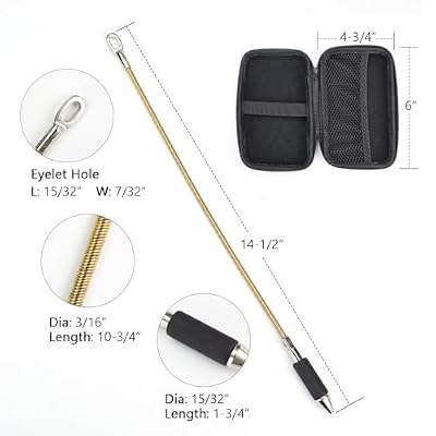 Magnetic Cable Puller 14 Inch -Tapered Steel Stud Bullet Magnet with Leader & Fish Eye-Let|Cuts Wire Fishing Time, Stronger Magnetic Force|Ideal for in-Wall/Floor/Ceiling Cable Routing