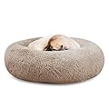 SAVFOX Calming Dog Bed, Anti Anxiety Dog Bed, Plush Donut Dog Bed for Small Dogs, Medium, Large & X-Large, Soft Fuzzy Comfy Dog Bed in Faux Fur, Washable Cuddler Pet Bed, Multiple Sizes S-XL