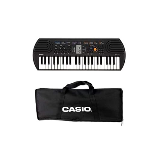 Casio SA-77 - Mini Tastiera polifonica 8 Voci e 44 tasti, Nera/Grigio + Bag Trasporto Originale Casio, Nero