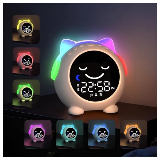 Sleep Training Clock, Toddler Sleep Trainer with Sun & Moon,9 RGB Color Night Lights, OK to Wake Clock for Girls Boys Teens,Music Player,Dual Alarms,Type-C Powered