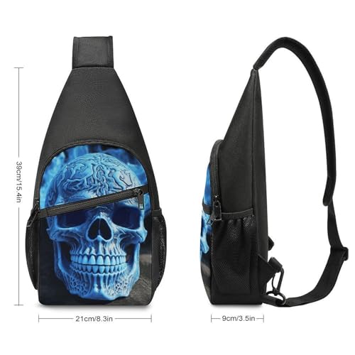 Sac de poitrine imperméable tête de mort 3D idéal pour le cyclisme urbain
