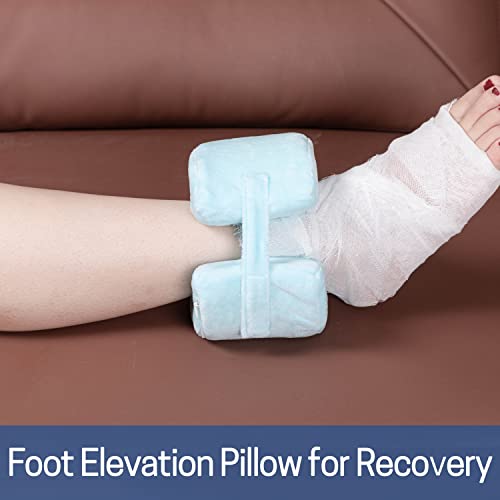 Image of SWISSELITE Foot Elevation Pillow Ankle Heel Protector Wedge Foot Support Cushion Anti-Bedsore Zipper Removable Cover Sleeping Rest - Nursing Cushion for Recovery