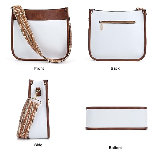 Image of HKCLUF Crossbody Bag Purse for Women 2PCS /Set Leather Hobo Handbag Wallet Set With 2Adjustable Guitar Strap Shoulder Bag | Purse
