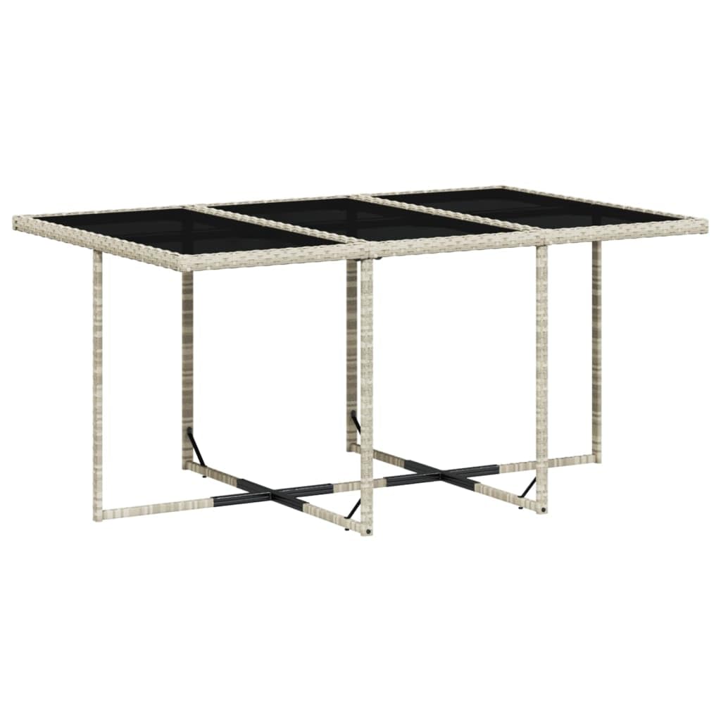 vidaXL Ensemble à Manger de Jardin avec Coussins 7 pcs, Table et Chaise de Terrasse, Meubles de Patio, Mobilier d'Extérieur, Gris Clair Résine Tressée