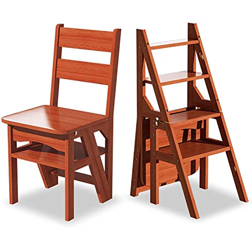 Taburete de escalera de 4 peldaños portátil de madera para hogar 2