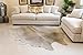 Sunshine Cowhides 100% Genuine Grey Beige Cowhide Rug - Modern Style Animal Skin Rug & Floor Carpet for Living Room, Bedroom, Kitchen & More - Large (6x6-7ft)