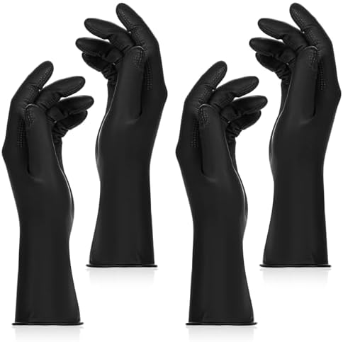 Hair Color Gloves, 2 Pairs Reusable Rubber Gloves Hair Dye Glove ...