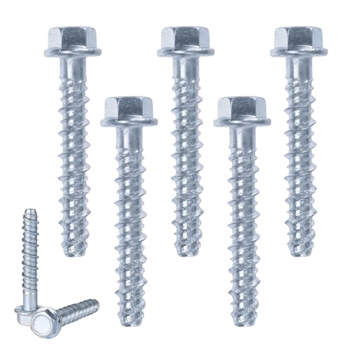 Hocadrv 20 tornillos de hormigón de 8 mm, tacos universales, para interiores, tornillos de hormigón galvanizados (M8 x 60 mm)