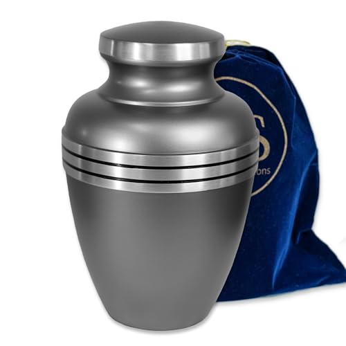 Urn for Ashes Adult Male and Female - Funeral Cremation Urns for Human Ashes Adult Man and Women, Decorative Urns, Burial Urns, Pewter Large Urn