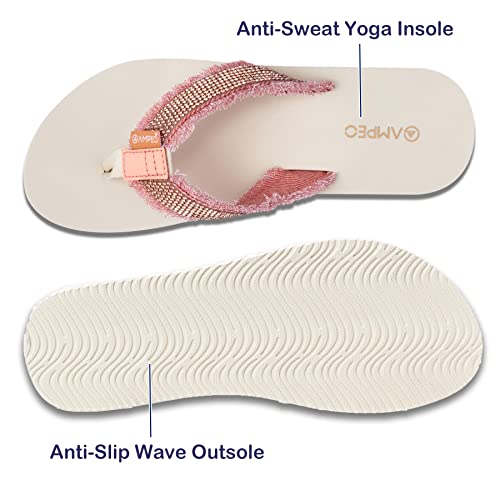 Ampeo Women's Arch Support Flip Flops Comfortable Casual Summer Beach Thong Sandals