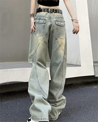 Men's Relaxed Fit Straight Leg Jeans Retro Street Panel Design Pants Classic Skateboard Denim Jeans4