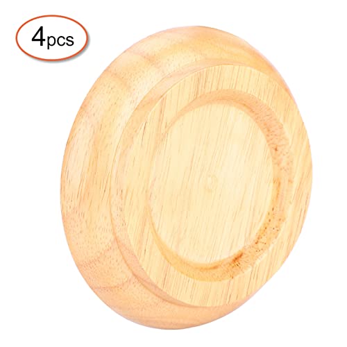 4 Stück Klavieruntersetzer, Holz Klavier Fuß Pads Piano Caster Cups Aufrechte Runde Klavier Fußpolster Buchenholz Untersetzer Tassen mit rutschfestem Eva-Schaum
