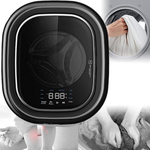 Genérico Lavadora y Secadora Compacta Automática Eléctrica 1450W, Mini Lavadora de Ropa Interior, Lavado a Alta Temperatura para Baño y Cocina