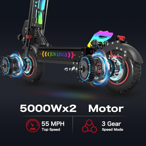 Image of JL86 Offroad Electric Scooter - 55 MPH & High-Performance 10000W Fastest Dual Motor, 75-Mile Long Range, 13 inch Off Road Tires, 60V 40Ah Power Battery, 4-Piston Brakes