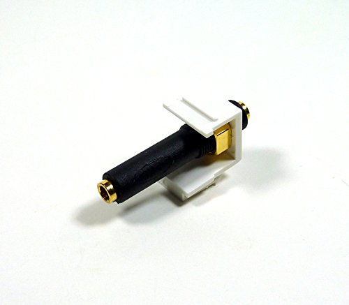 3.5Mm Keystone Snap-In Stereo Jack White Female In-Line Modular Coupler For Wall Plate; 45-774 #TOP3