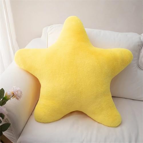 champracer Kissen Stern Plüschkissen, Kuschelkissen Kinder, Weiche Flauschige Sternform Zierkissen, Stern Wurfkissen für Mädchen & Jungen Zuhause Schlafzimmer (Gelb,18 cm)