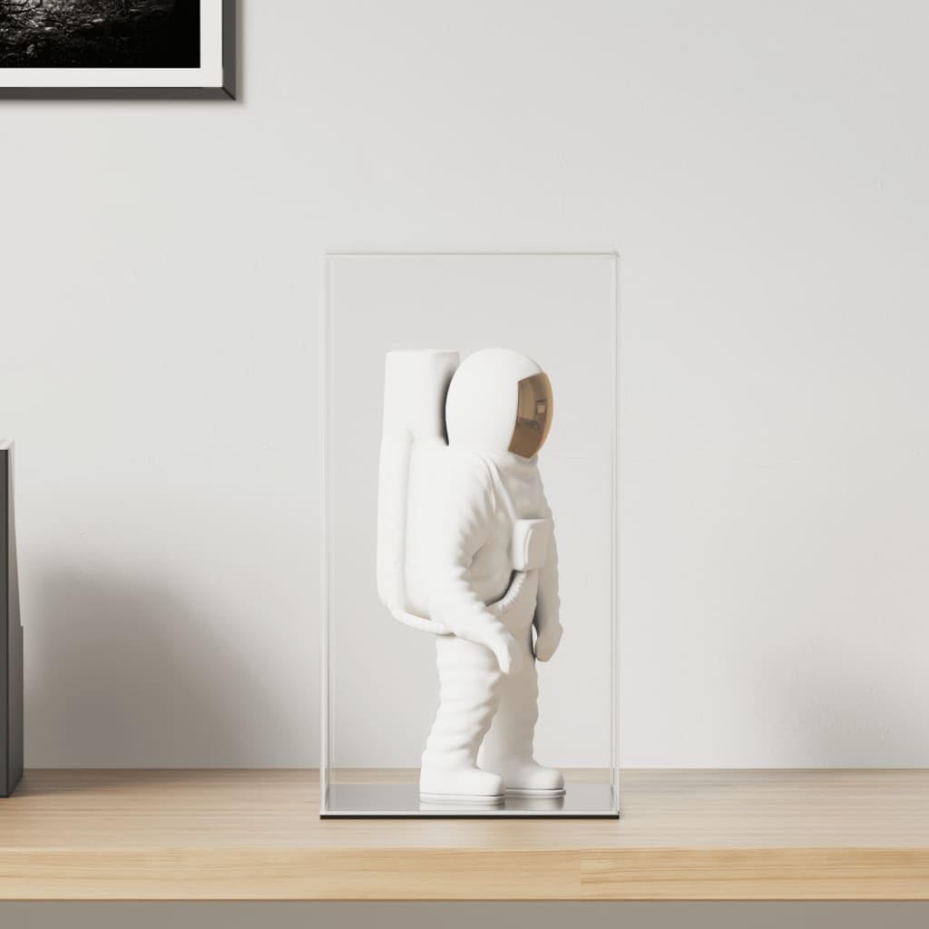 Acryl Vitrine 20x20x38 cm, Transparente Sammelbox für Figuren, Staubschutz Display Box für Sammlerstücke, Modellbau Vitrine mit schwarzem Sockel