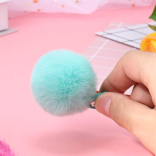 12 Pieces Ball Pompom Hair Clips Tie 2" Fall Winter Pompom Baby Hair Clip Pom Fur Clips Cute Pom Pom Hair Barrettes Colorful Fluffy Ball Fur Barrettes For Toddlers Baby Girl Women Hair Accessories #TOP3