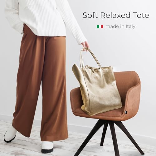 Bolso Tote de Cuero Italiano para Mujer, Grande miniatura 6