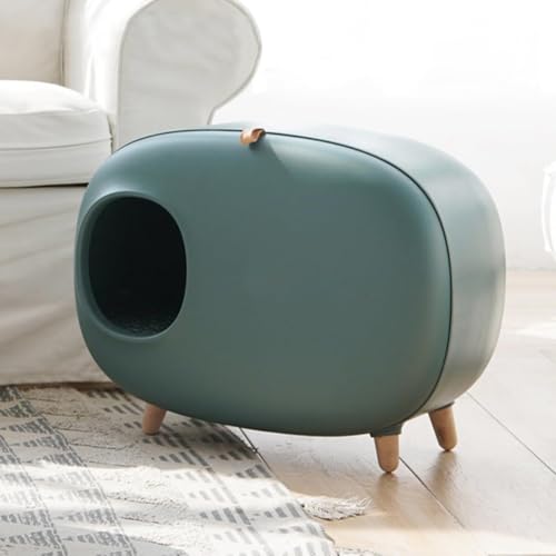 Image of Self-Cleaning Cat Litter Box Reusable Deodorant Splash-Proof Cat Litter Box Litter Box Closed Large,Cat Toilet, Cat House, Cat Litter Box(Mossgreen)